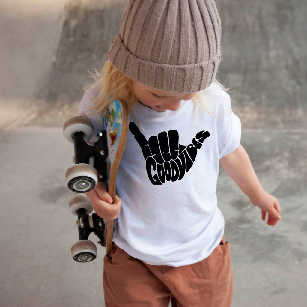 printed good vibes toddler t-shirt by Lottie & Lysh
