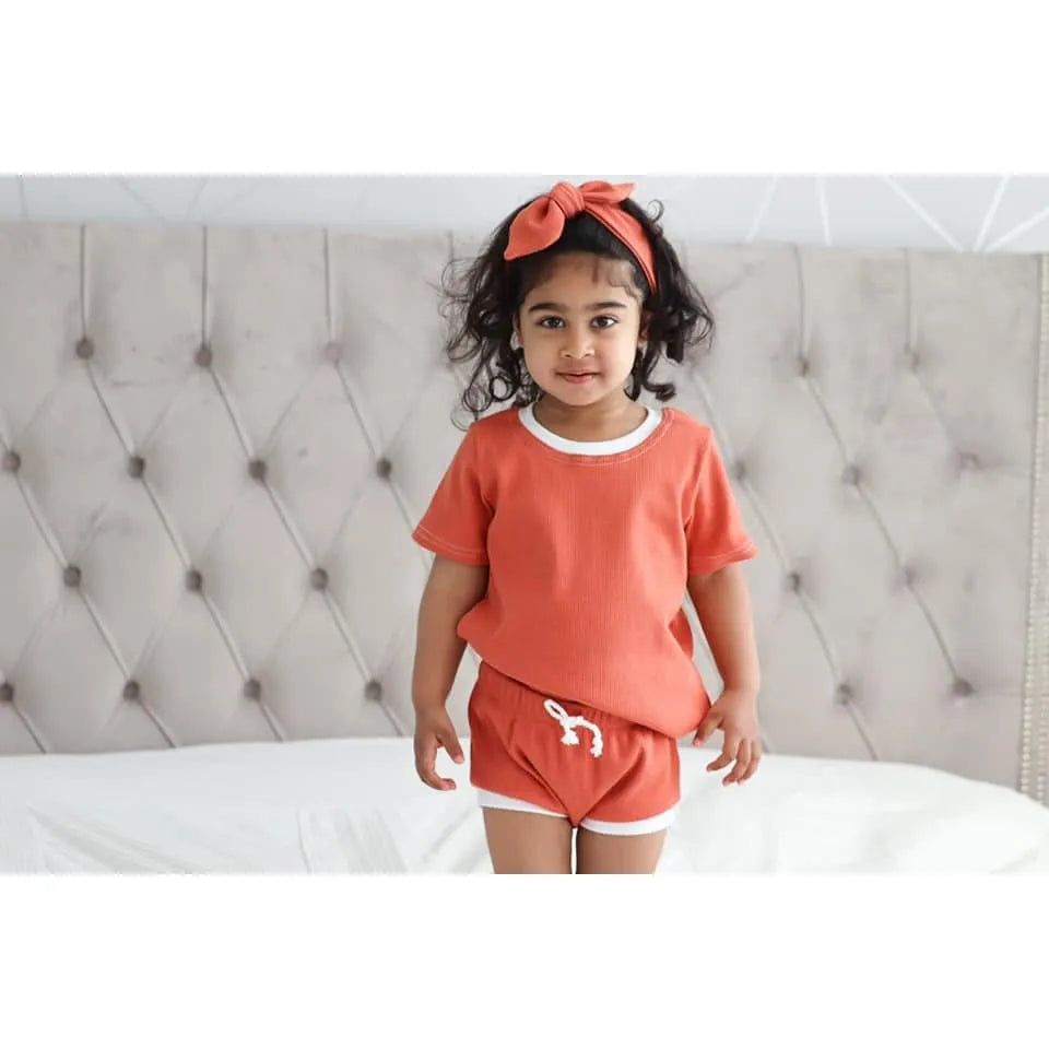 Baby girl shorts and t shirt sets hotsell