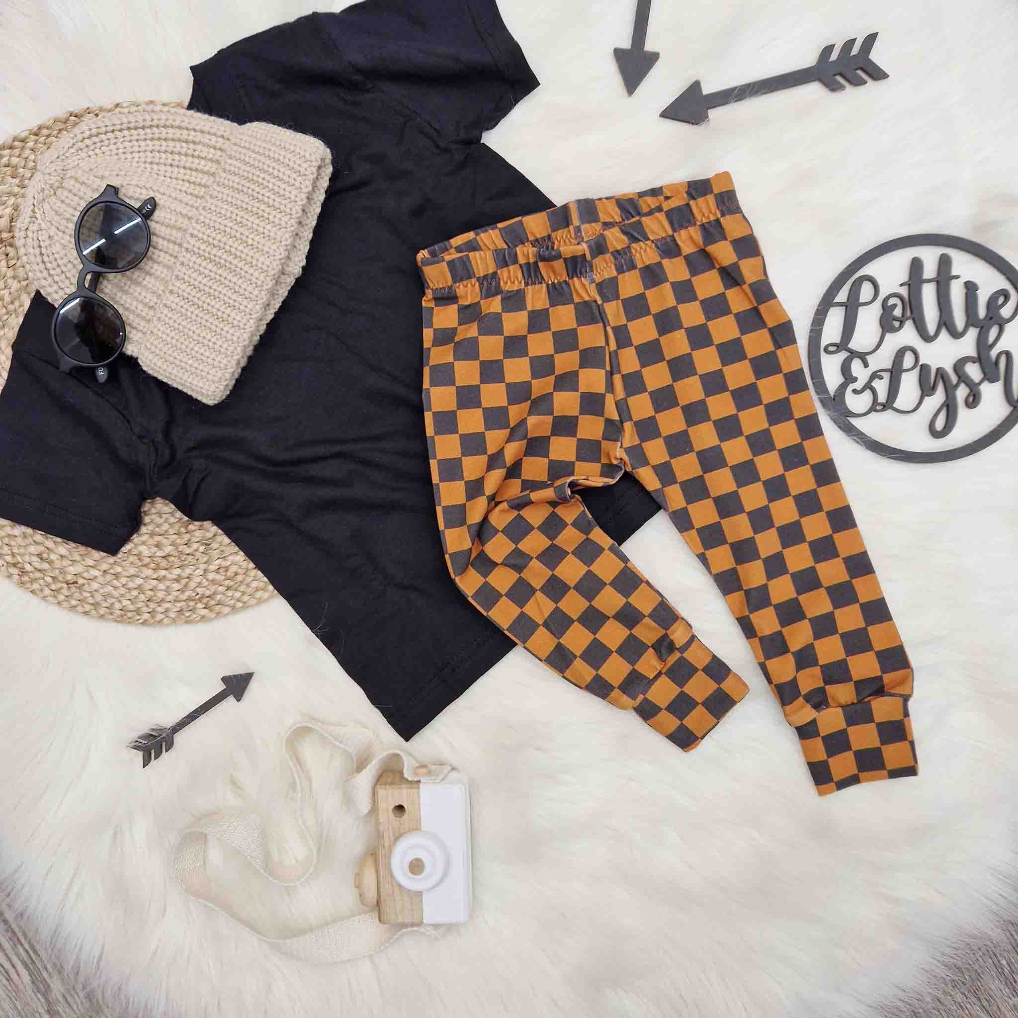 Baby Skate Clothes, Vintage Checkerboard Leggings