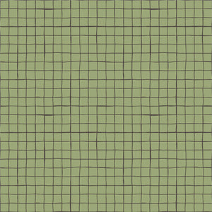 sage grid printed jersey fabric by lottie and lysh