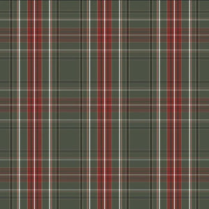 Christmas tartan printed jersey fabric in red, green and white