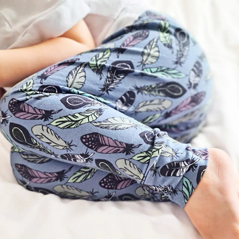 Denim feathers unisex baby leggings by Lottie & Lysh