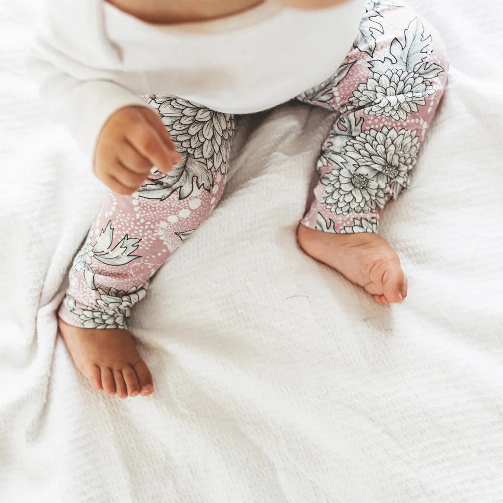 Floral Blush Baby Leggings and clothing by Lottie & Lysh