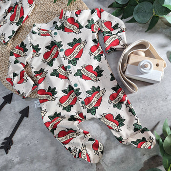 Mamas Boy Baby Boys Babygrow with feet and mitts