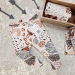 animal and leopard print neutral baby leggings