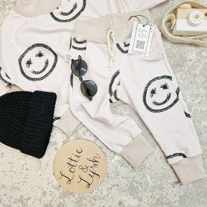 trendy kids clothes - painted faces handmade toddler and child tracksuit by Lottie & Lysh