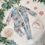 retro floral zipped sleepsuit by Lottie & Lysh
