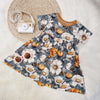 baby girl dress with bees and flowers