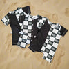 black and white summer rompers for babies and toddlers