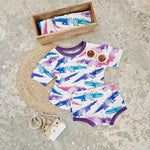 crocodile print tshirt and shorts set for kids