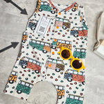 handmade camper romper for babies and toddlers