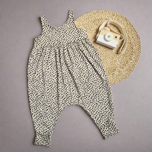 baby and toddler girls beige gathered romper