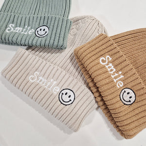 Smile Beanie hats for infants

