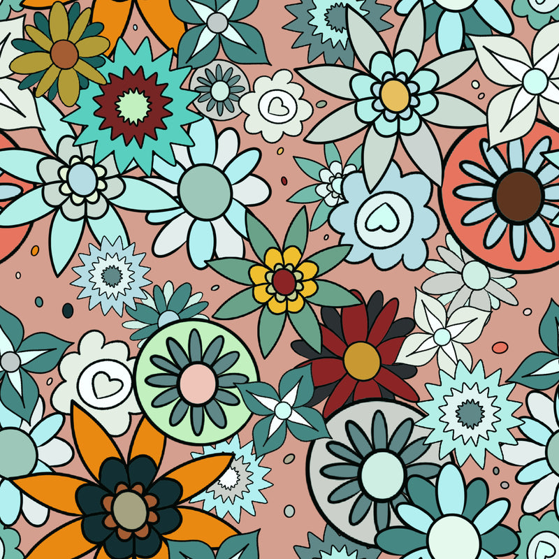 Bright retro floral