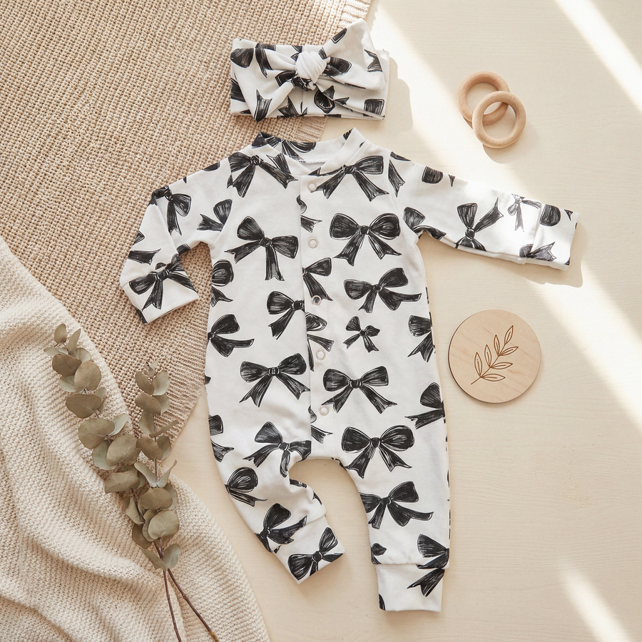 Bow Baby Girl Romper