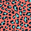 coral leopard printed jersey fabric