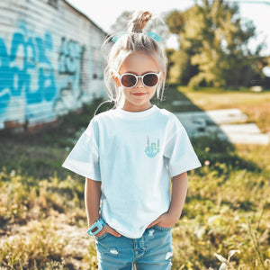 girls rock hand white t-shirt