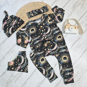 celestial print baby and toddler romper 