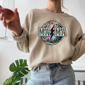 Mama sweatshirt with Mama printed in the style of Rock legends ACDC