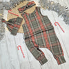 christmas tartan baby and toddler dungarees
