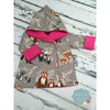 hello bear and cerise fleece reversible baby and toddler jacket by lottie & lysh