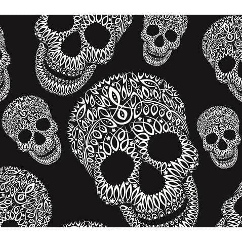 Sugar Skull Print Tights, Black/White, One Size
