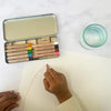 watercolour pencils tin set, sharpener and paintbrush set
