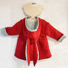 red and grey bunny jacket handmade in the Uk