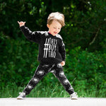 lottie & lysh lion noir monochrome baby and toddler leggings styled with a #thisboytho sweatshirt