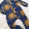 90s inspired childrens clothing by lottie and lysh in the UK. Sun and moon printed baby romper.