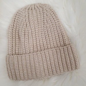 Biege knitted beanie hat by Lottie & Lysh