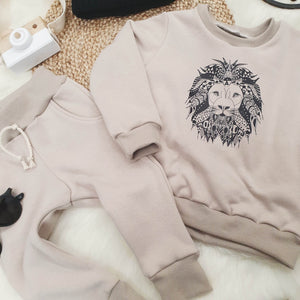 Stone loungewear with Lottie & Lysh printed Lion detail for kids