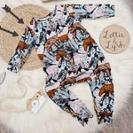 Ethically made mountain bears baby romper uk