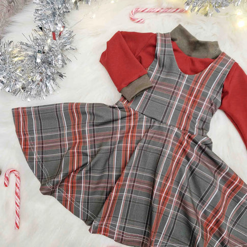 Girl s Tartan Dress Christmas Pinafore Lottie Lysh