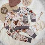 leopard and tiger print lounge set for kids by Lottie and Lysh