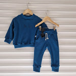 blue sweat tracksuit with personalised embroidery