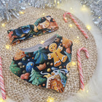 christmas gingerbread baby dribble bib and headband gift set