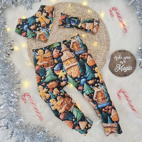 Christmas Leggings Festive Baby Toddler Outfit Gingerbread