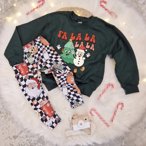 Santa Leggings Christmas Baby Toddler Outfit 0 10 Years