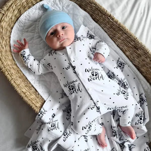 welcome to the world baby swaddle by Lottie & Lysh