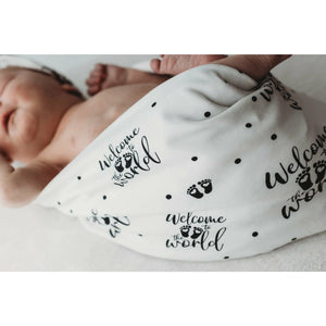welcome to the world baby swaddle blanket