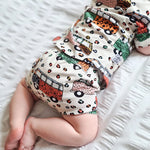 baby boy wearing wild campers shorts and t-shirt set from Lottie & Lysh