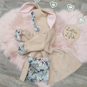 Beige and floral bonnie bunny jacket by lottie & lysh