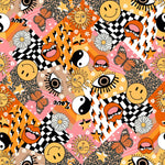 70s inspired jersey fabric for use in bright baby clothing by Lottie & Lysh
