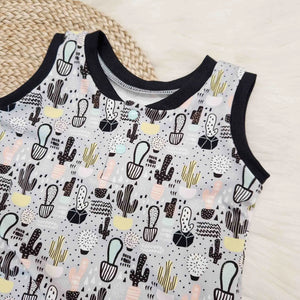 cactus and aztec printed baby romper for summer