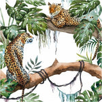 jungle jaguar printed jersey fabric