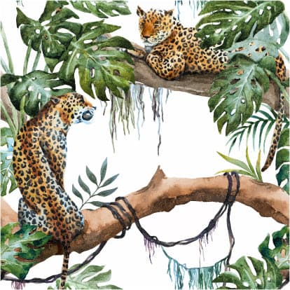 jungle jaguar printed jersey fabric