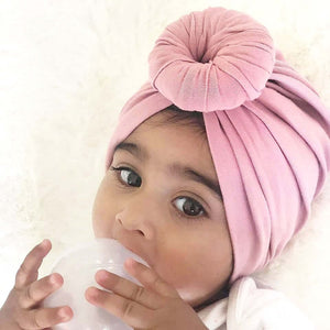 duksy pink baby turban by lottie and lysh