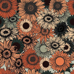 Burnt floral jersey fabric for childrens clothing by Lottie & Lysh