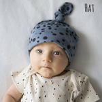 handmade baby hat in customisable fabric choices to match our range of handmade children's clothing